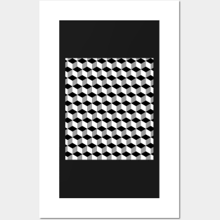 High Contrast Cube Optical Illusion Posters and Art